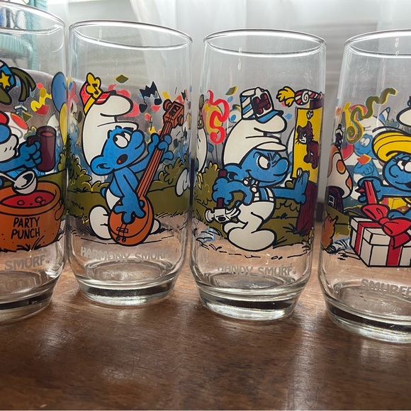 Vintage 1983 PEYO SMURF Party Punch Drinking  Glass Hardee’s - Picture 5 of 6